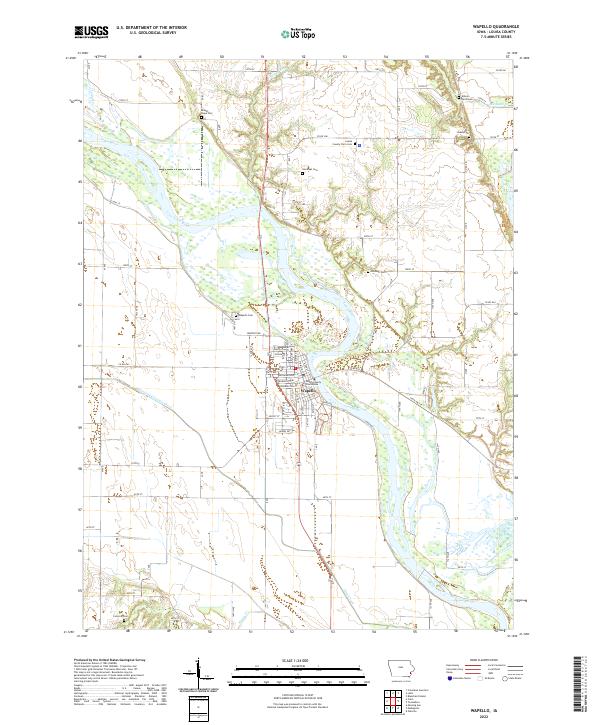 US Topo 7.5-minute map for Wapello IA