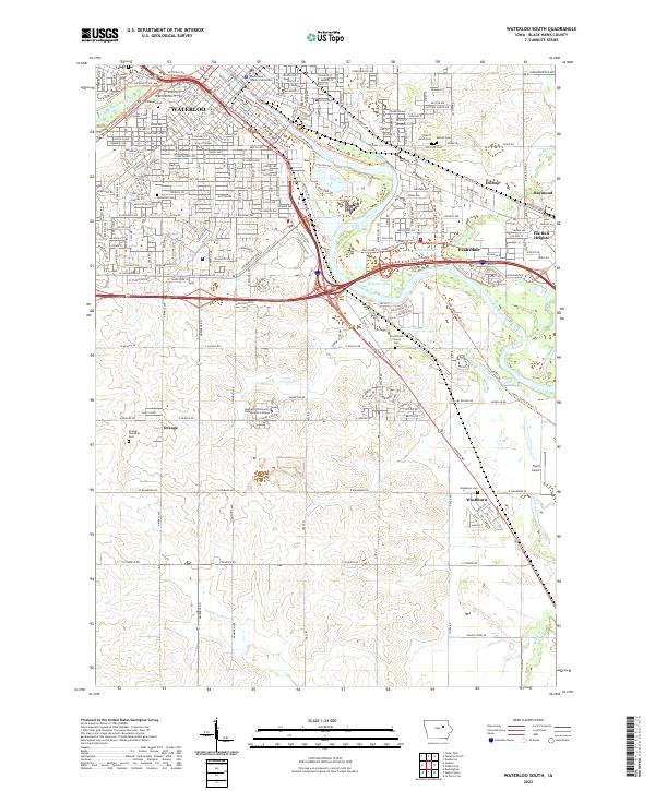 US Topo 7.5-minute map for Waterloo South IA