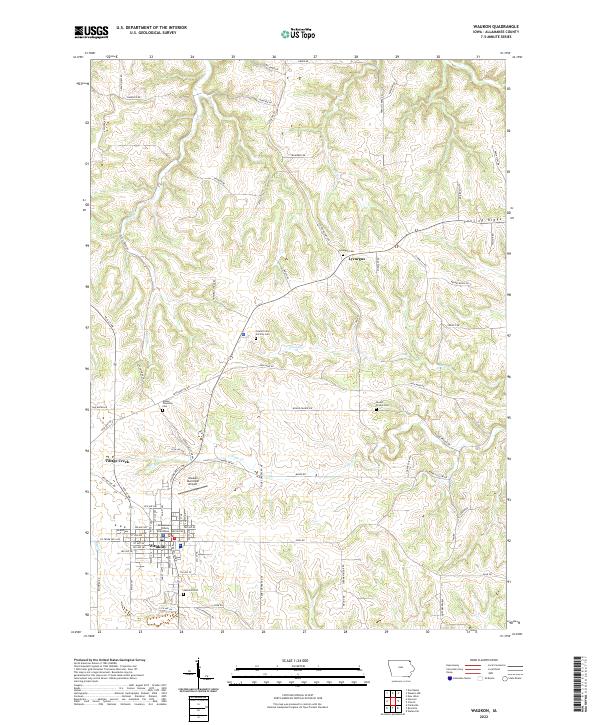 US Topo 7.5-minute map for Waukon IA