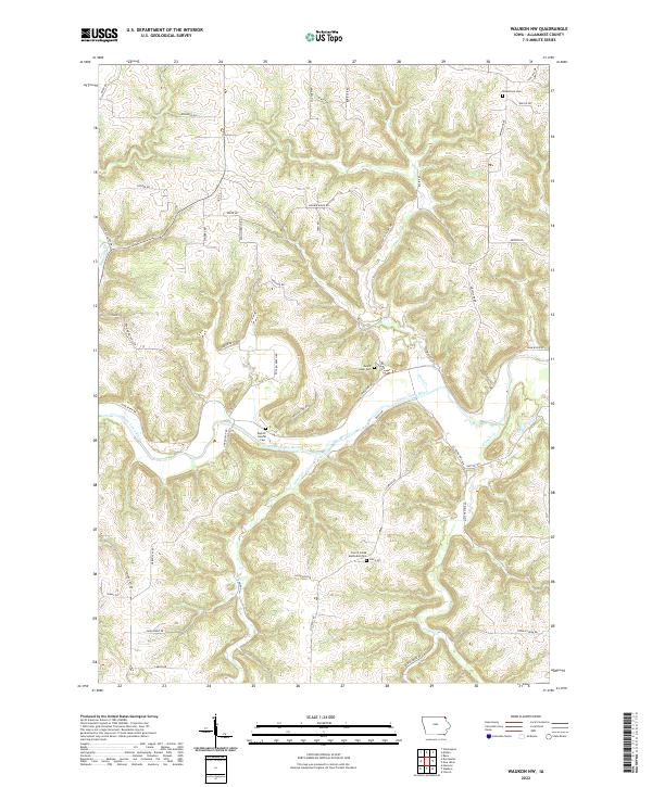 US Topo 7.5-minute map for Waukon NW IA