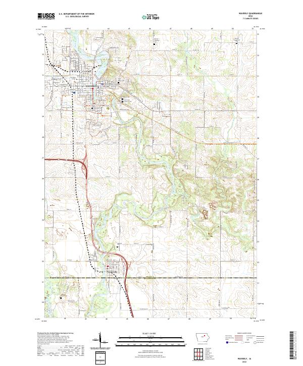 US Topo 7.5-minute map for Waverly IA