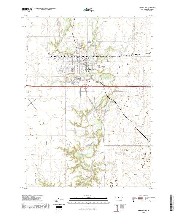 US Topo 7.5-minute map for Webster City IA