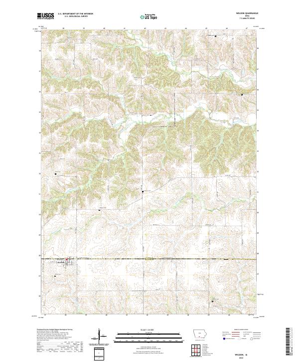 US Topo 7.5-minute map for Weldon IA