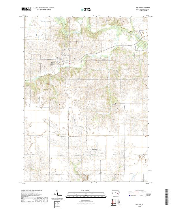 US Topo 7.5-minute map for Wellman IA