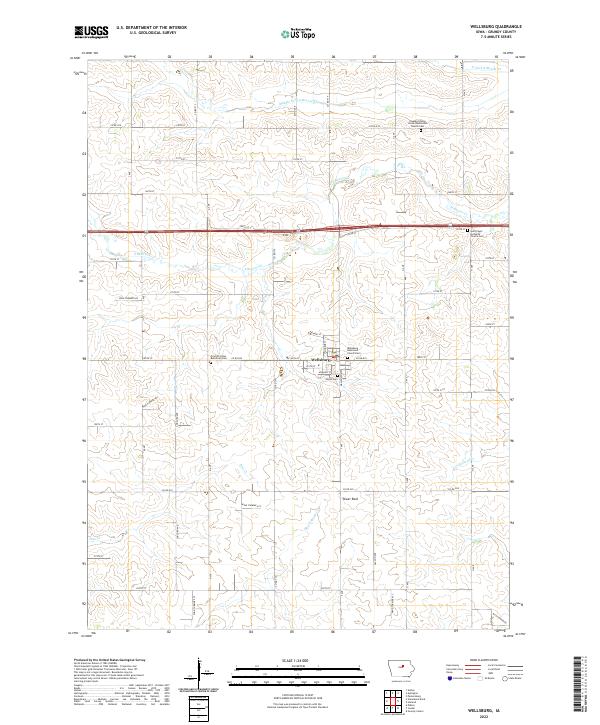 US Topo 7.5-minute map for Wellsburg IA