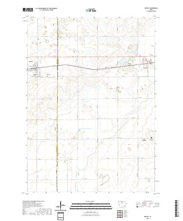 US Topo 7.5-minute map for Wesley IA