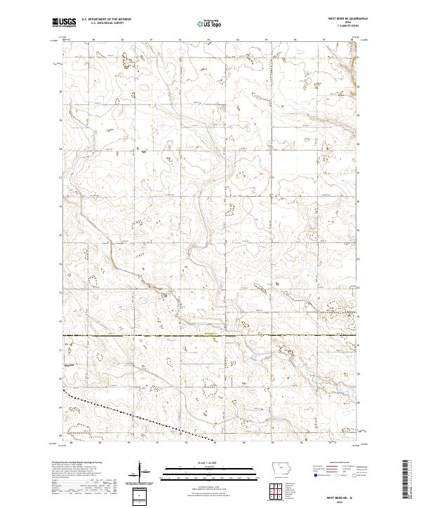 US Topo 7.5-minute map for West Bend NE IA