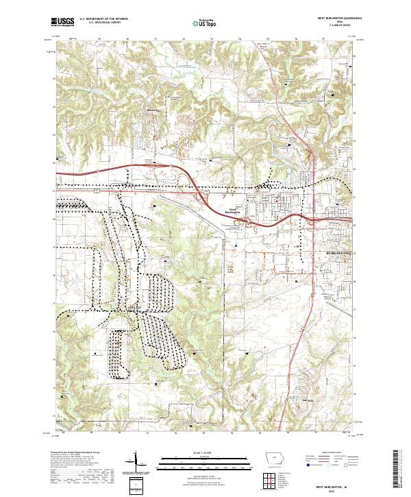 US Topo 7.5-minute map for West Burlington IA