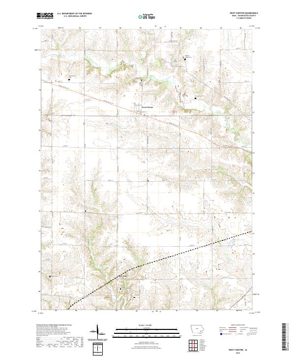 US Topo 7.5-minute map for West Chester IA