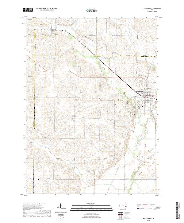 US Topo 7.5-minute map for West Liberty IA