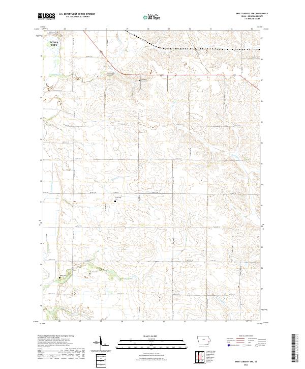 US Topo 7.5-minute map for West Liberty SW IA