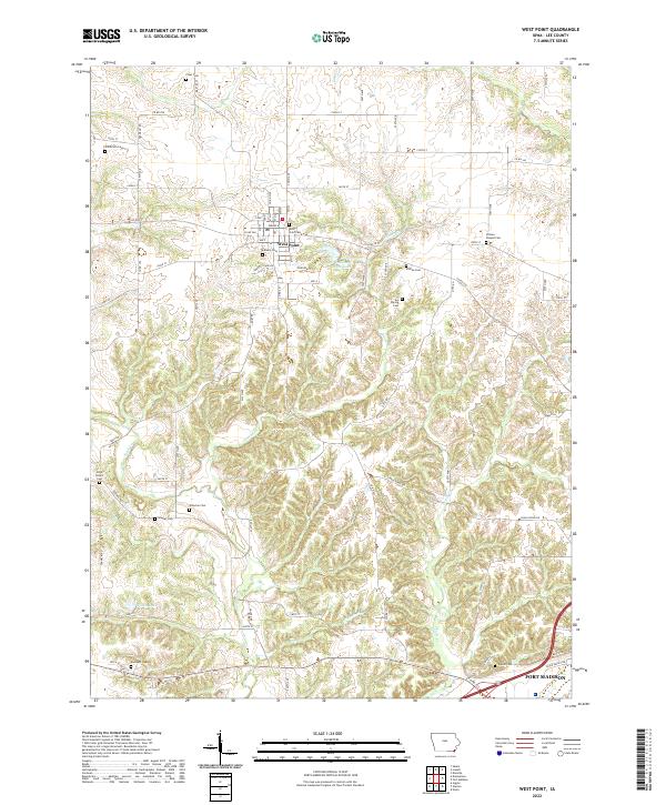 US Topo 7.5-minute map for West Point IA