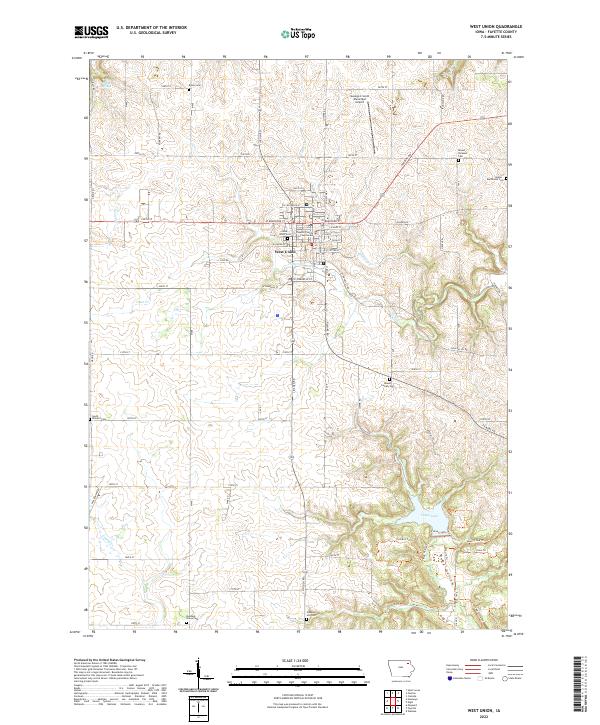 US Topo 7.5-minute map for West Union IA