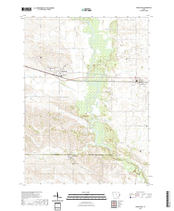 US Topo 7.5-minute map for Wheatland IA