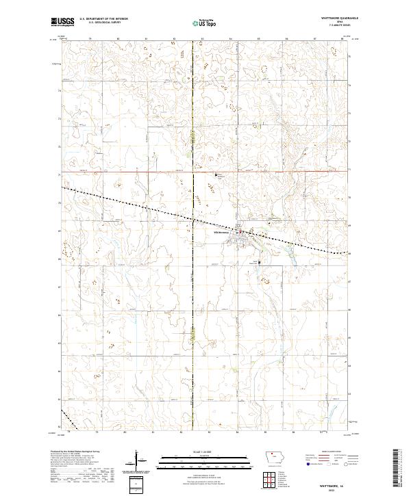 US Topo 7.5-minute map for Whittemore IA