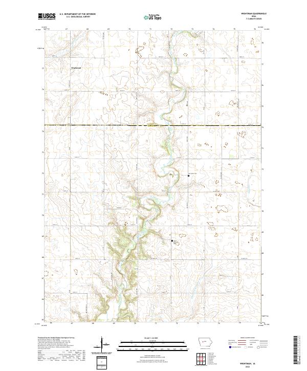 US Topo 7.5-minute map for Wightman IA