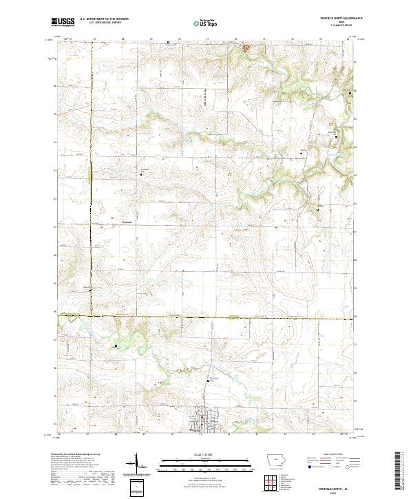 US Topo 7.5-minute map for Winfield North IA