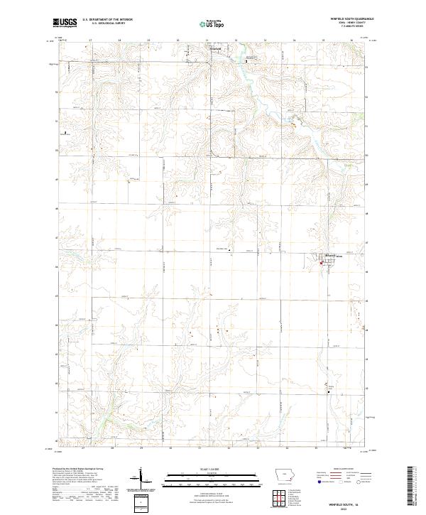 US Topo 7.5-minute map for Winfield South IA