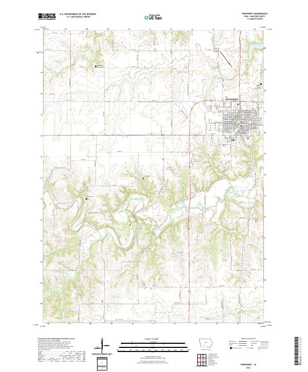 US Topo 7.5-minute map for Winterset IA