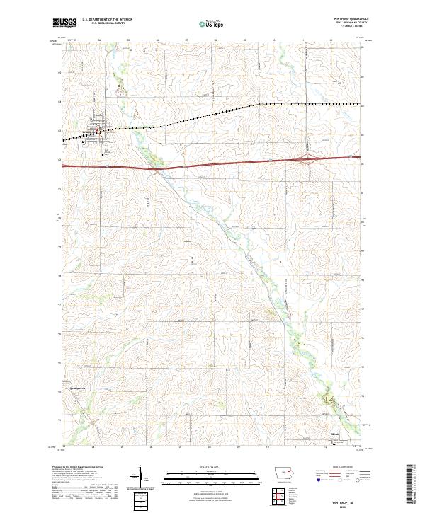 US Topo 7.5-minute map for Winthrop IA