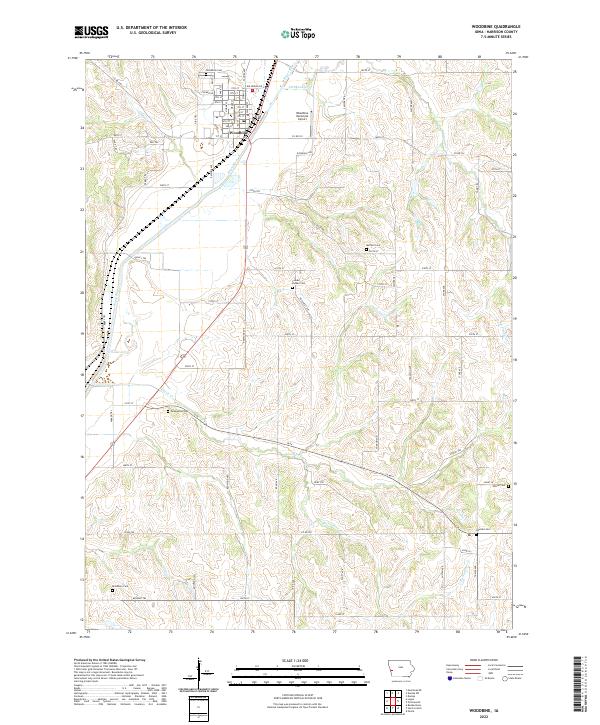 US Topo 7.5-minute map for Woodbine IA