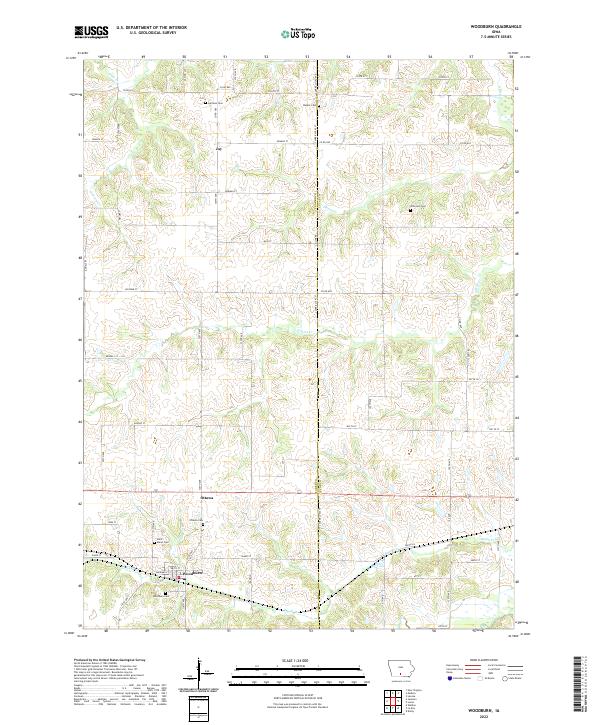 US Topo 7.5-minute map for Woodburn IA