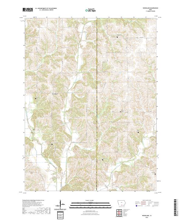 US Topo 7.5-minute map for Woodland IA