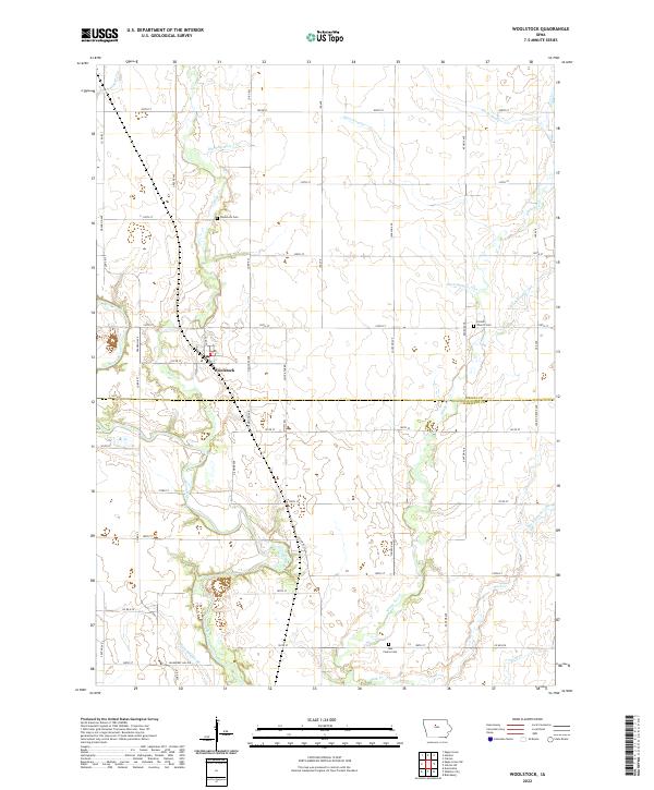 US Topo 7.5-minute map for Woolstock IA