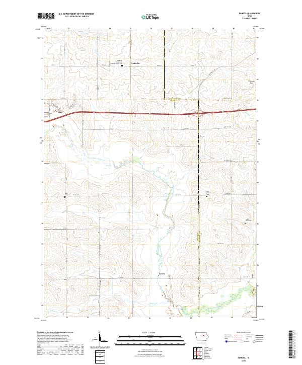 US Topo 7.5-minute map for Zaneta IA