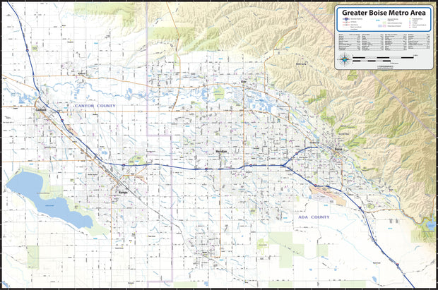 Greater Boise Metro Area Wall Map