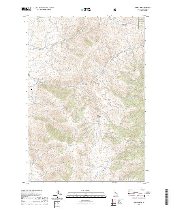 US Topo 7.5-minute map for Agency Creek ID