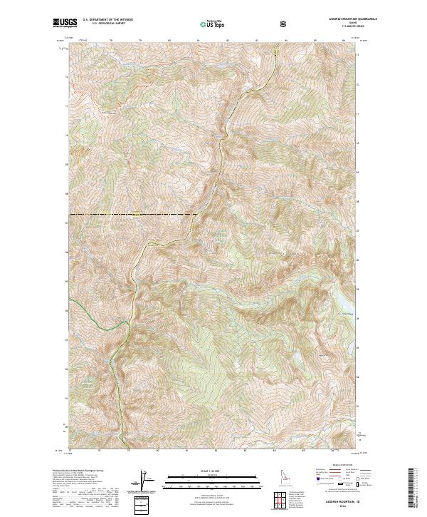 US Topo 7.5-minute map for Aggipah Mountain ID