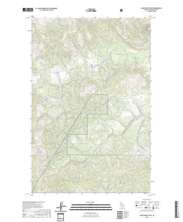 US Topo 7.5-minute map for Alder Creek Flats ID
