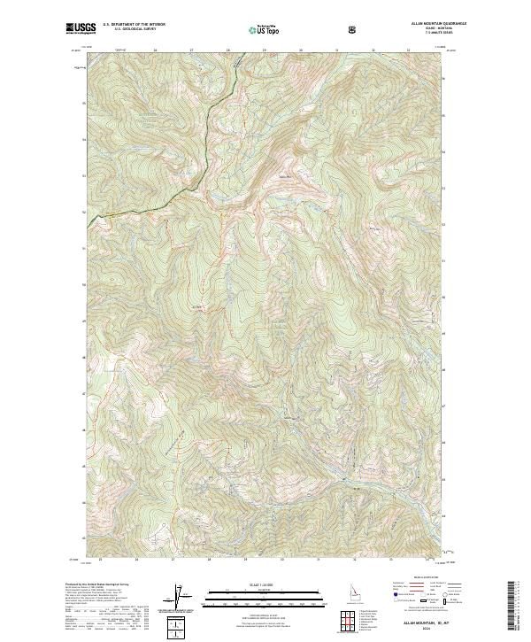 US Topo 7.5-minute map for Allan Mountain IDMT