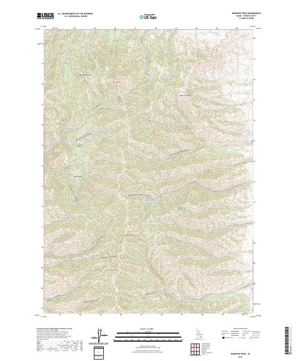 US Topo 7.5-minute map for Bannock Peak ID