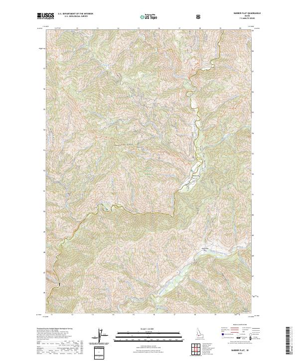 US Topo 7.5-minute map for Barber Flat ID