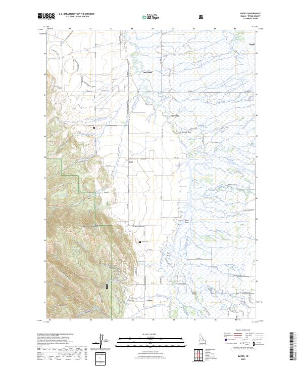 US Topo 7.5-minute map for Bates ID