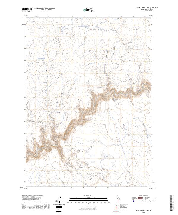 US Topo 7.5-minute map for Battle Creek Lakes ID