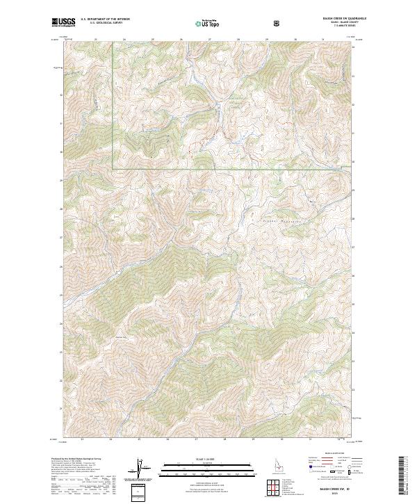 US Topo 7.5-minute map for Baugh Creek SW ID