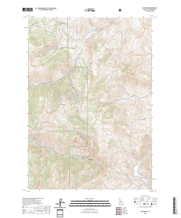 US Topo 7.5-minute map for Bayhorse ID