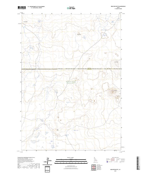 US Topo 7.5-minute map for Bear Den Butte ID