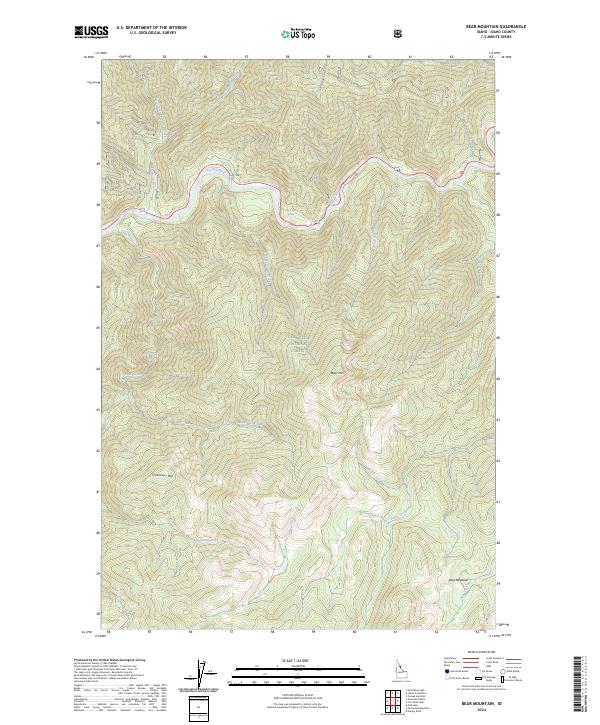 US Topo 7.5-minute map for Bear Mountain ID