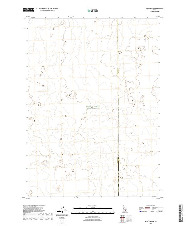 US Topo 7.5-minute map for Bear Park SW ID