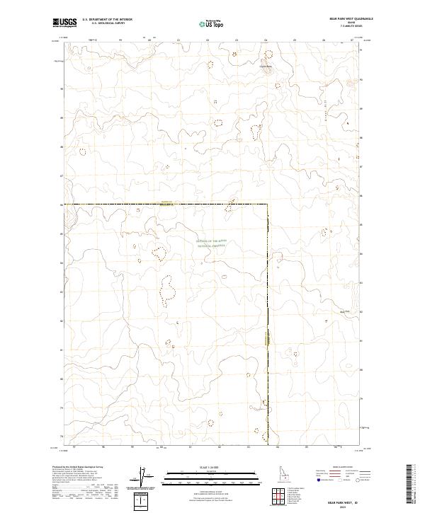 US Topo 7.5-minute map for Bear Park West ID