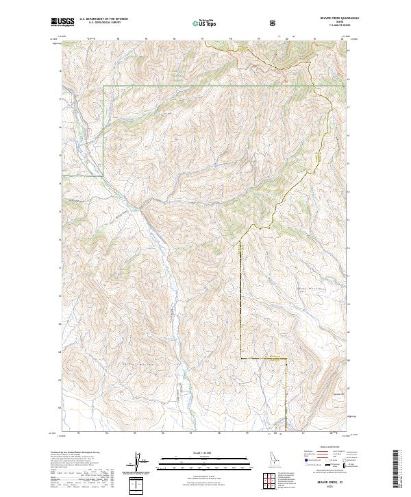 US Topo 7.5-minute map for Beaver Creek ID