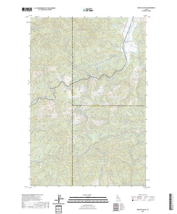 US Topo 7.5-minute map for Bechtel Butte ID