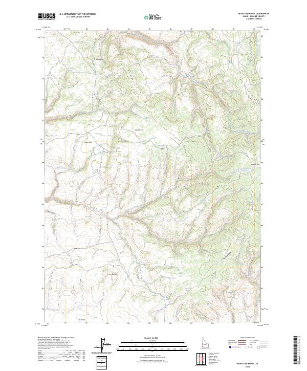 US Topo 7.5-minute map for Bedstead Ridge ID