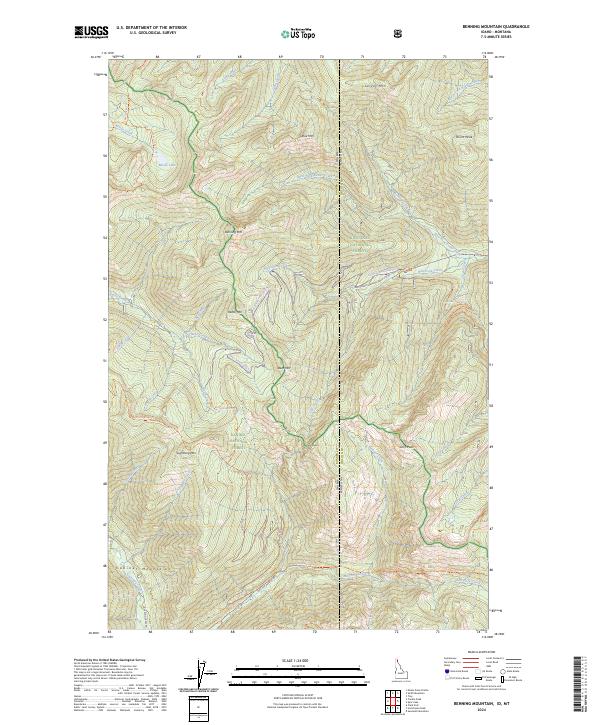 US Topo 7.5-minute map for Benning Mountain IDMT