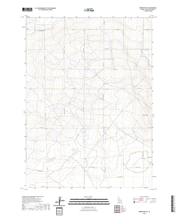 US Topo 7.5-minute map for Berger Butte ID