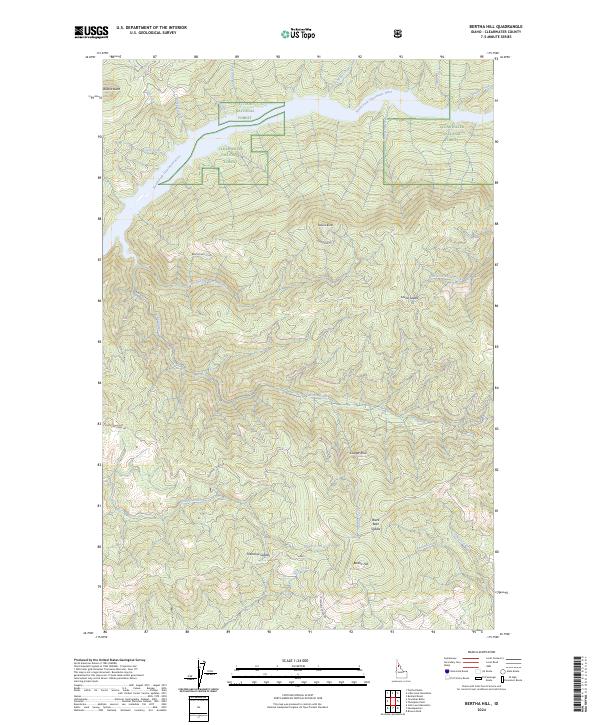 US Topo 7.5-minute map for Bertha Hill ID